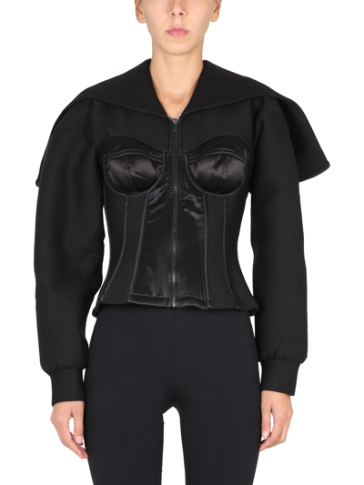 Shop Dolce & Gabbana Felpa Con Dettaglio Bustier In Black