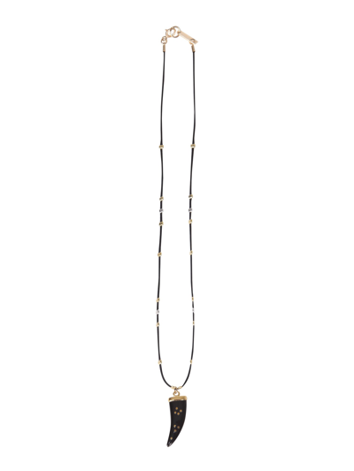 Shop Isabel Marant Shiny Aimable M Necklace In Black