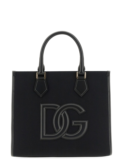 Shop Dolce & Gabbana Shopping Bag With Logo In Black