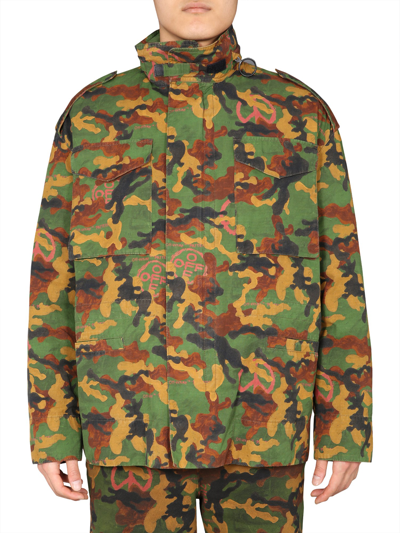 Shop Off-white Padded Jacket In Military Green