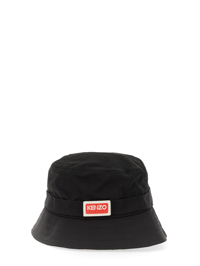 Shop Kenzo Bucket Hat With Logo In Black