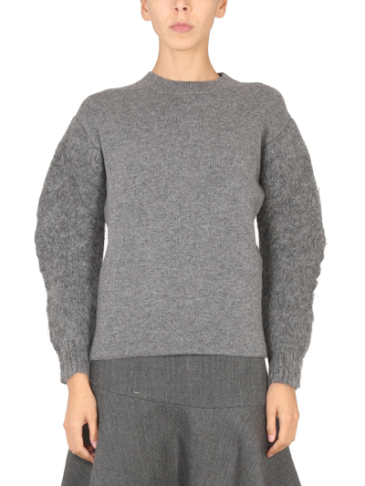 Jil Sander Wool Blend T-shirt With Soft Shoulders In Grey