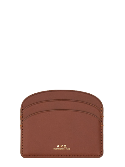 Shop Apc Demi Lune Card Holder In Buff