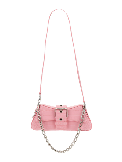 Balenciaga Borsetta A Tracolla Lindsay Con Tracolla E Lavorazione Coccodrillo Da Donna In Rosa Chiaro In Pink