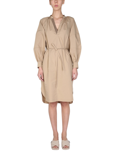 Shop Brunello Cucinelli Dress With Jewel Detail In Dove