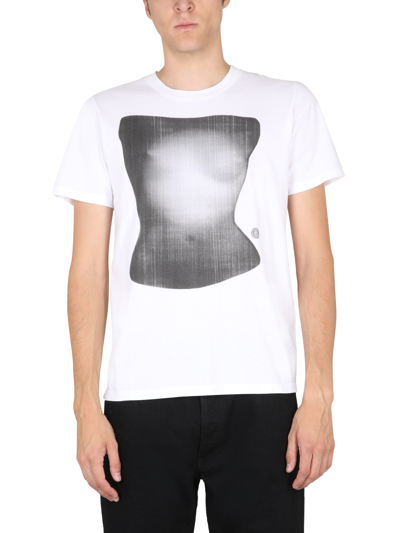 Shop Mm6 Maison Margiela T-shirt With Print In White