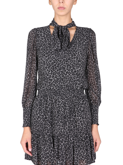Michael Michael Kors Animal Print Shirt In Grey