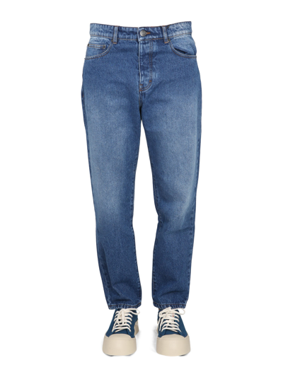 Shop Ami Alexandre Mattiussi Tapered Fit Jeans In Denim