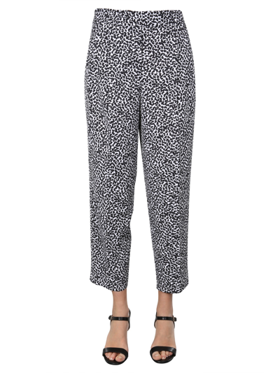 Michael Michael Kors Leopard Print Straight-leg Trousers In Animalier