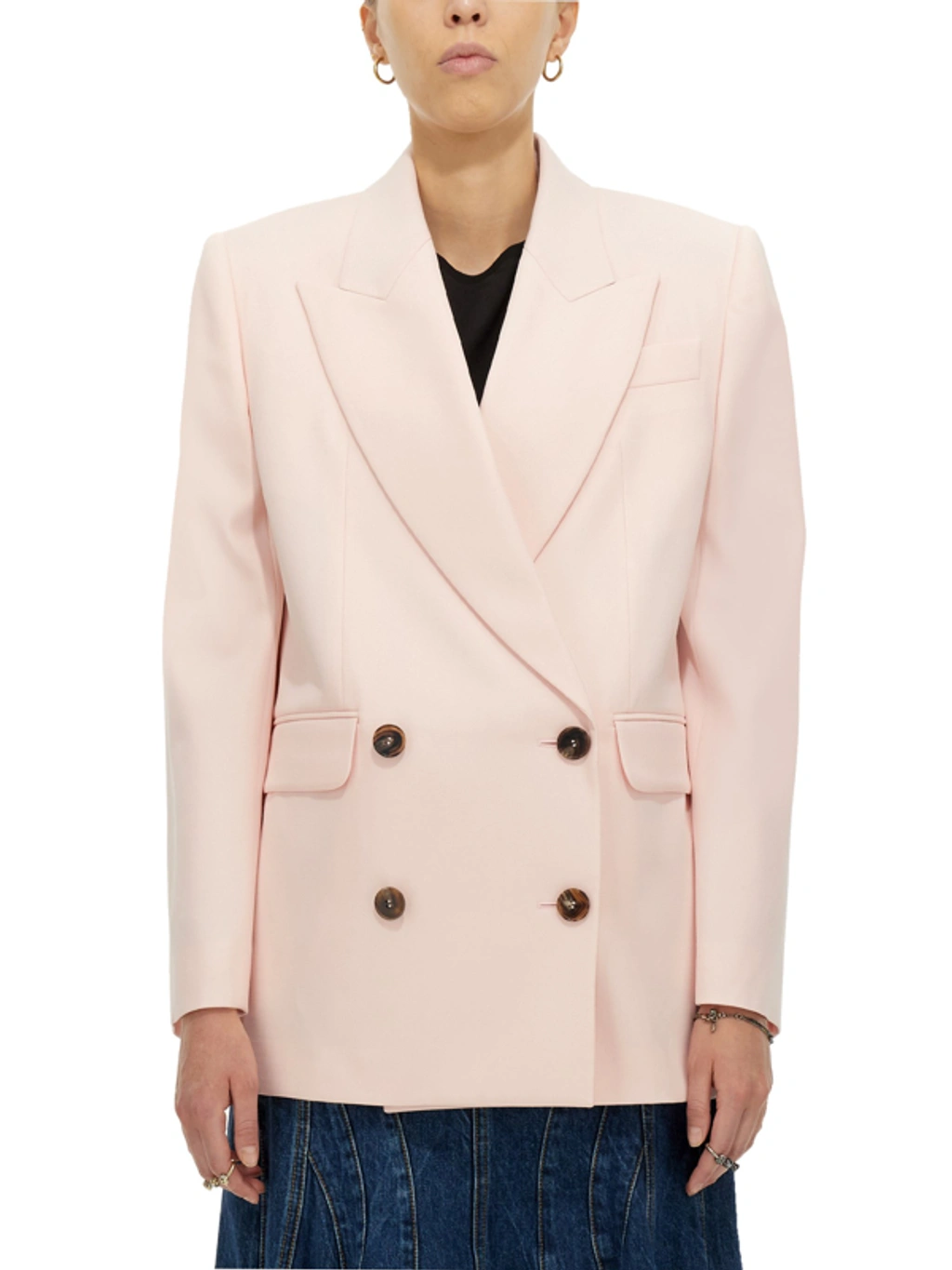 ジャケット ALEXANDER MCQUEEN PINK WOOL BLEND BLAZER Alexander McQueen Pink Suit | RegalFille |
