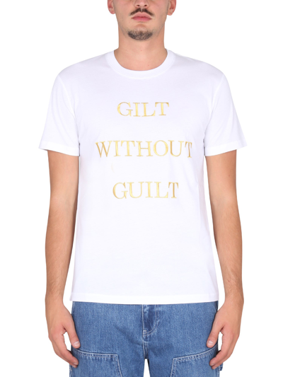 Shop Moschino "guilt Without Guilt" T-shirt In White