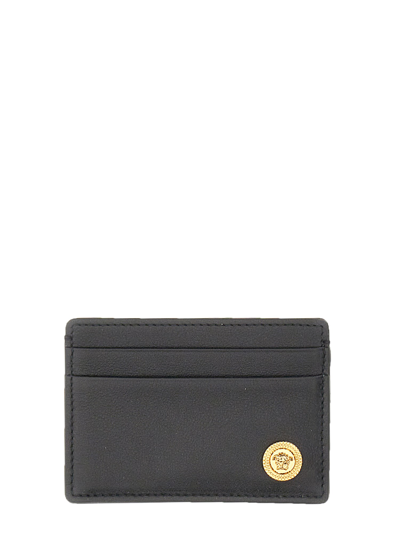 Shop Versace La Medusa Card Holder In Black