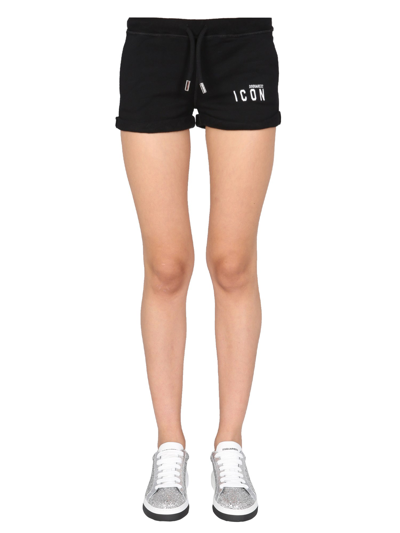 Shop Dsquared2 "icon" Shorts In Black