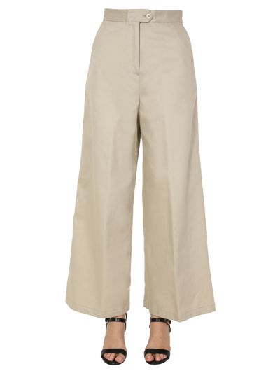 Shop Aspesi Wide Trousers In White