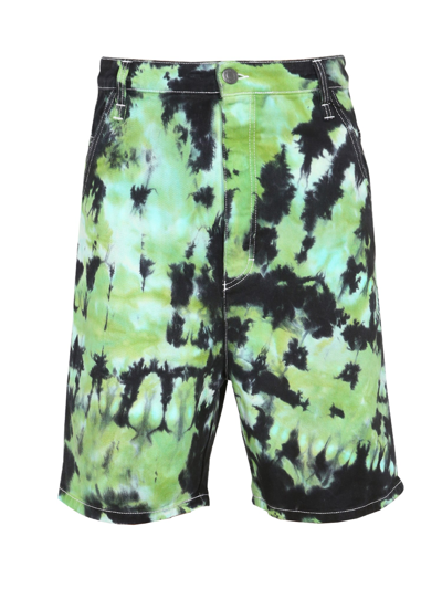 Shop Ami Alexandre Mattiussi Bermuda Shorts With Tie Dye Pattern In Multicolour