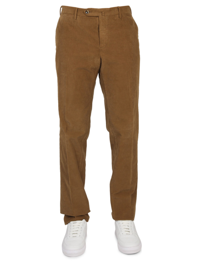 Pt Torino Tailored Trousers With Belt Loops And Pockets In Brown