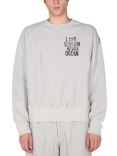 Shop Engineered Garments Printed Sweatshirt In Grey