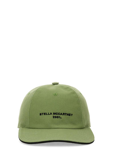 Shop Stella Mccartney Baseball Hat With Logo Embroidery In Brown