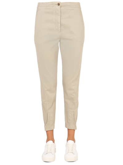 Aspesi Cropped Trousers With Pockets And Belt Loops In Beige