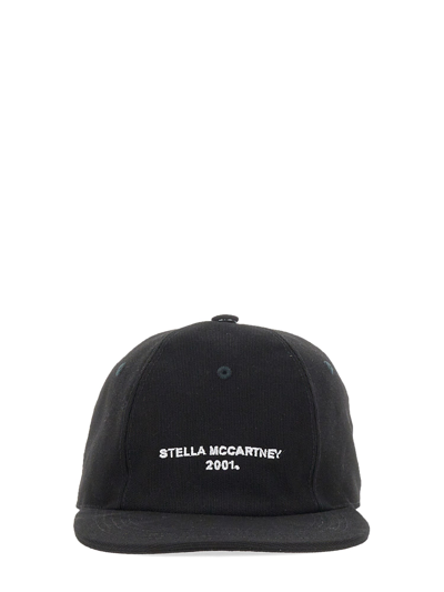 Shop Stella Mccartney Baseball Hat With Logo Embroidery In Black