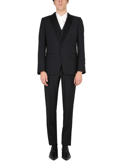 Shop Dolce & Gabbana Martini Tuxedo Suit In Black