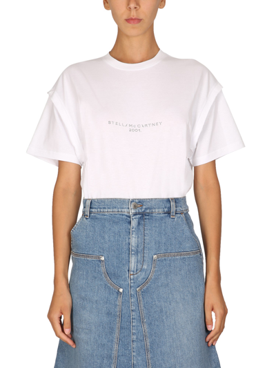 Stella Mccartney Crystal Logo T-shirt In White