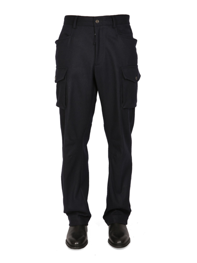 Shop Lardini Cargo Pants In Blue