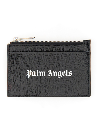 Shop Palm Angels Caviar Card Holder In Black