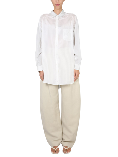 Shop Aspesi Shirt With Striped Pattern In White