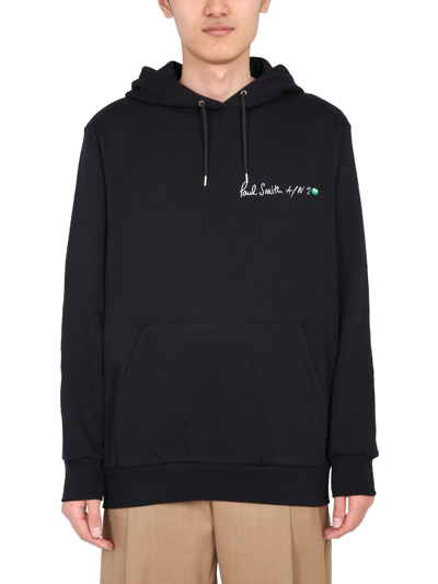 Paul Smith Logo Print Oversized Hoodie In Black