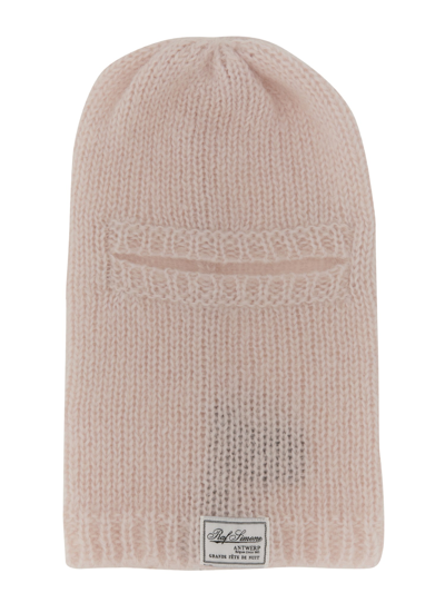 Shop Raf Simons Balaclava With Logo In Pink