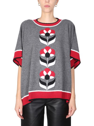 Boutique Moschino Geometric Wool T-shirt In Grey