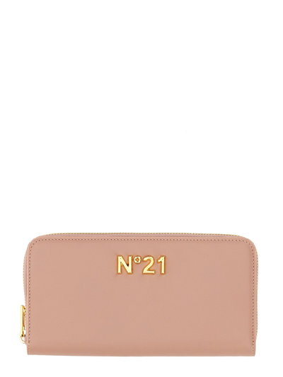 Shop N°21 Leather Wallet In Powder