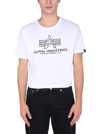 Shop Alpha Industries T-shirt With Embroidered Logo In White