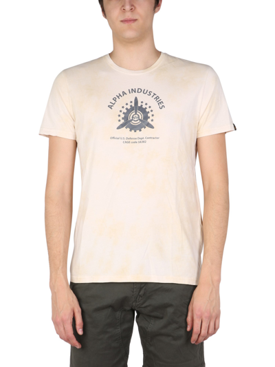 Shop Alpha Industries Logo Print T-shirt In White