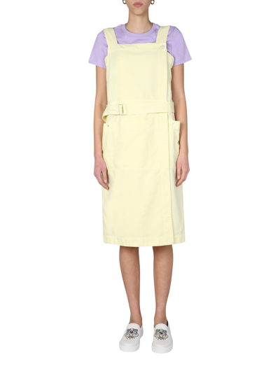 Kenzo Denim Midi Dress In Yellow
