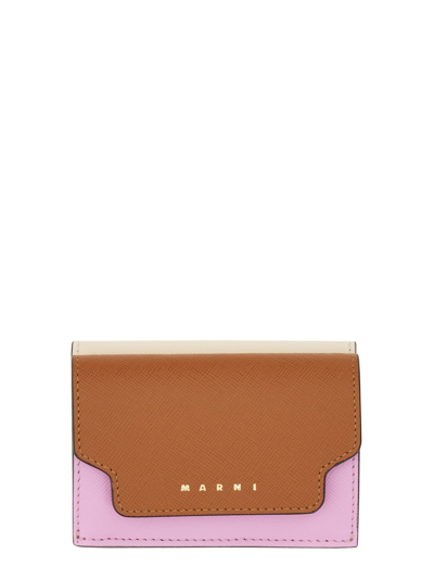 Marni Tri-fold Wallet In Pink