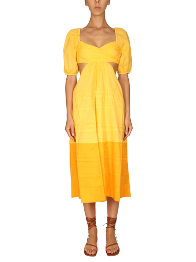 Shop Staud Carina Dress In Yellow