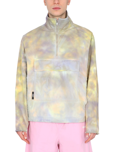 Shop Msgm Printed Anorak Jacket In Purple