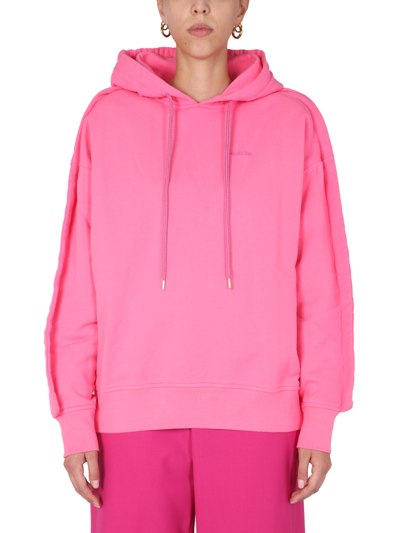 Ambush Logo Cotton Hoodie In Fuchsia