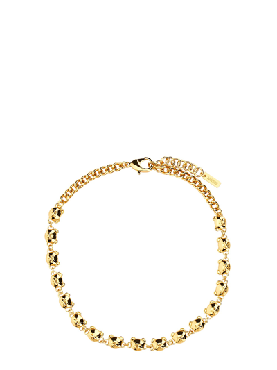 Shop Moschino Teddy Bear Necklace In Gold