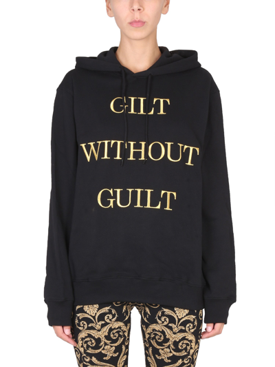 Shop Moschino "gilt Without Guilt" Sweatshirt In Black