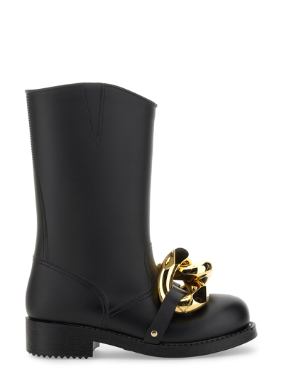 Shop Jw Anderson High Boot "chain" In Black