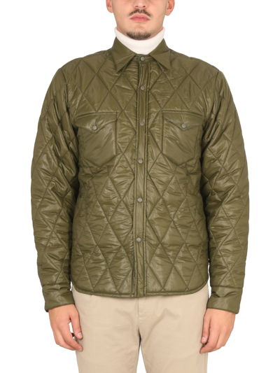 Shop Aspesi Quilted Jacket In Military Green