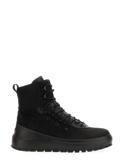 Shop Stone Island Leather Boot In Black