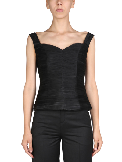 Shop Anouki Draped Top In Black