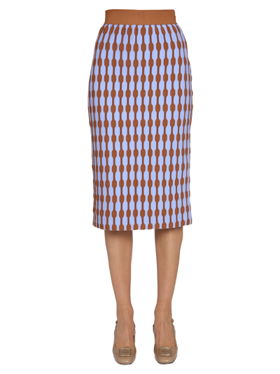 Shop Tory Burch "bubble Stripe" Skirt In Azure