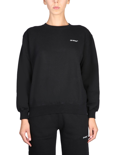 Shop Off-white Sweatshirt With Rubberized Logo In Black