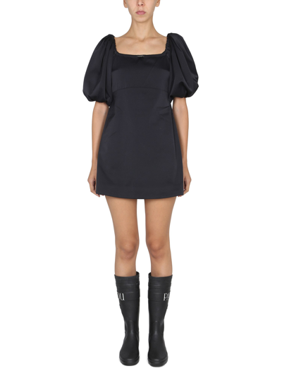 Shop Patou Mini Dress With Balloon Sleeves In Black