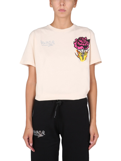 Shop Disclaimer T-shirt With Crystal Logo In White